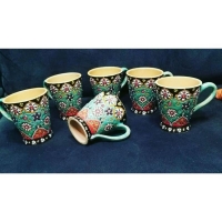 خرید، قیمت و مشخصات لیوان میناکاری لعاب برجسته، قابل شستشو بدون سرب دارای لعاب برجسته | هنرظریف