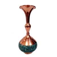 خرید، قیمت و مشخصات گلدان فیروزه کوبی مدل شلغمی کد ۱۰۱۴ سنگ فیروزه اصل نیشابور با لایه محافظتی | هنرظریف