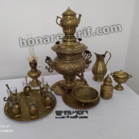 خرید و قیمت - سرویس سماور زغالی آنتیک 3.5 لیتری برنجی - هنرظریف