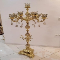 آباژور شاخه بزرگ s ایتالیا، 4 شاخه 9 روشنایی به ارتفاع 170 سانتیمتر، رنگ ثابت با 5 سال ضمانت آبکاری _ هنرظریف