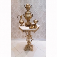 خرید آنلاین میز خاطره برگی شاخکی شش ضلعی، قطر 50 رنگ ثابت با 5 سال ضمانت آبکاری و کارت گارانتی - هنرظریف