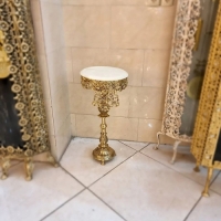 خرید، قیمت و مشخصات میز تلفن تک پایه برنزی طرح جدید مدل گل سرخ شیک و خاص، زیر قیمت بازار | هنرظریف