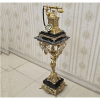 خرید، قیمت و مشخصات تلفن ایستاده کنار سالنی برنزی، مدل پایه سنگ؛ با کیفیت بالا _ هنرظریف