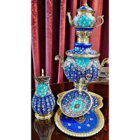 خرید سرویس سماور برنجی ۴ لیتری تذهیب نانو اصفهان | هنرظریف