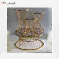 خرید آنلاین، میز عسلی و جلو مبلی آهنی با بدنه هندسی زیبا و بسیار با دوام، به قیمت تولیدی | هنرظریف