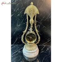 خرید، ساعت رو میزی برنزی طرح طاووس طلایی نفیس و زیبا، زیر قیمت بازار | هنرظریف