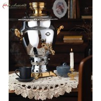 خرید آنلاین، سماور براق گازی استیل 6 لیتری در دو رنگ طلایی و سیلور، کد 115 پیلوت دار طرح گنجینه، دارای ضمانت، به قیمت تولیدی | هنرظریف