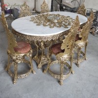 خرید آنلاین، میز ناهار خوری آلیاژ 6 نفره مدل پسر بچه و صفحه سنگ مرمر، بدون تغییر رنگ، با قیمت مناسب | هنرظریف