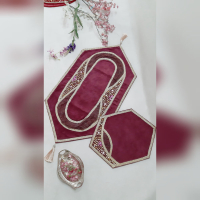 خرید ست سه تکه مخمل سنگ دوزی و نواردوزی جلو مبلی و عسلی | هنرظریف